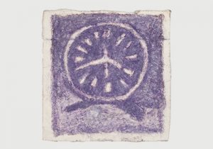James Castle Purple Drawing of Clock